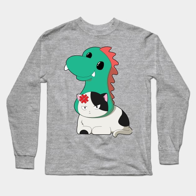 The Dino Cat Long Sleeve T-Shirt by The Kitten Gallery